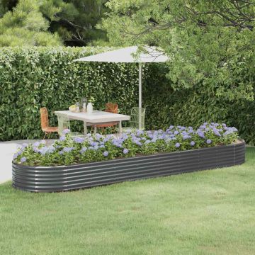 Letto da Giardino in Acciaio Zincato 396x100x36 cm Antracite