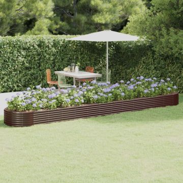 Letto Giardino Acciaio Zincato 544x100x36 cm Marrone