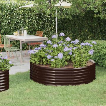 Letto Giardino Acciaio Zincato 140x140x36 cm Marrone
