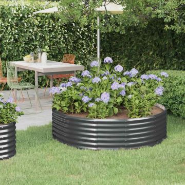 Letto da Giardino in Acciaio Zincato 140x140x36 cm Antracite