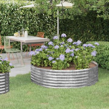 Letto Giardino Acciaio Zincato 140x140x36cm Argento