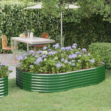 Letto Giardino Acciaio Zincato 214x140x36 cm Verde