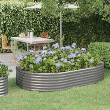 Letto Giardino Acciaio Zincato 214x140x36cm Grigio