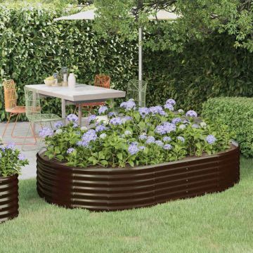 Letto Giardino Acciaio Zincato 214x140x36 cm Marrone