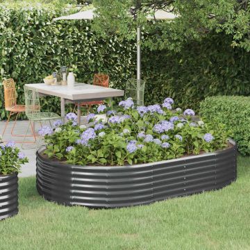 Letto da Giardino in Acciaio Zincato 214x140x36 cm Antracite