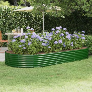Letto Giardino Acciaio Zincato 296x140x36 cm Verde