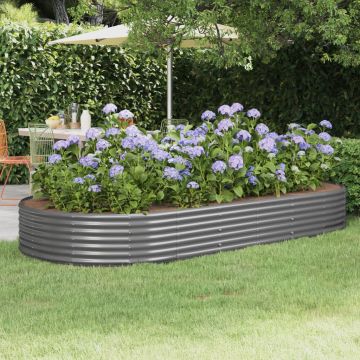 Letto Giardino Acciaio Zincato 296x140x36cm Grigio