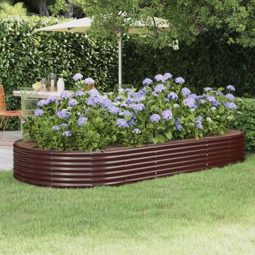 Letto Giardino Acciaio Zincato 296x140x36 cm Marrone