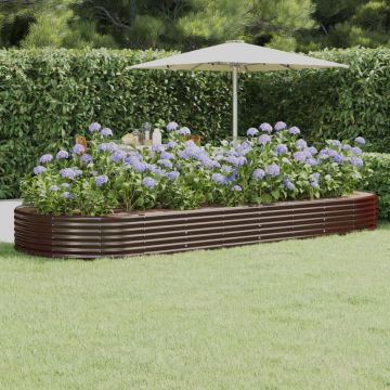 Letto Giardino Acciaio Zincato 373x140x36 cm Marrone