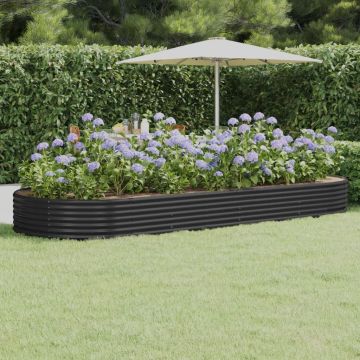 Letto da Giardino in Acciaio Zincato 373x140x36 cm Antracite