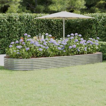 Letto Giardino Acciaio Zincato 373x140x36 cm Argento