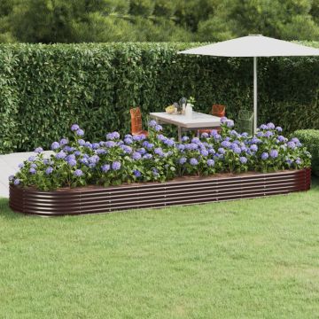 Letto Giardino Acciaio Zincato 450x140x36 cm Marrone