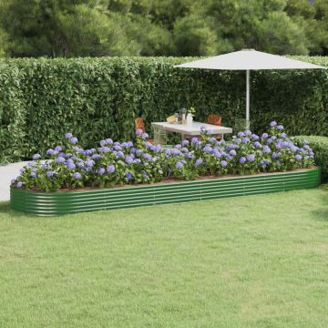 Letto Giardino Acciaio Zincato 523x140x36 cm Verde