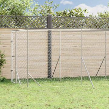 Cuccia per Cani da Esterno Argento 2x6x2 m Acciaio Zincato