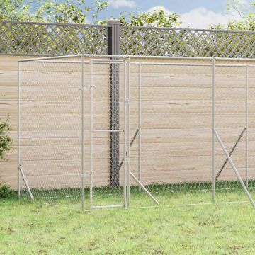 Cuccia per Cani da Esterno Argento 6x2x2 m in Acciaio Zincato