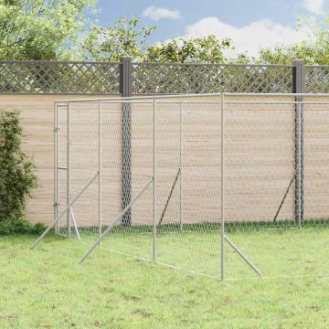 Cuccia per Cani da Esterno Argento 6x10x2 m in Acciaio Zincato