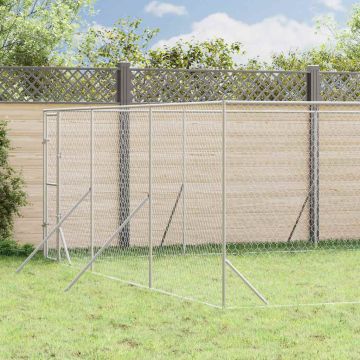 Cuccia per Cani da Esterno Argento 6x14x2 m in Acciaio Zincato