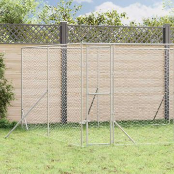 Cuccia per Cani da Esterno Argento 8x4x2 m in Acciaio Zincato