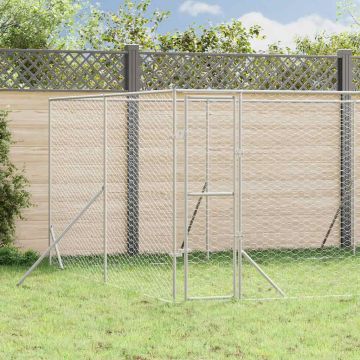 Cuccia per Cani da Esterno Argento 8x8x2 m in Acciaio Zincato