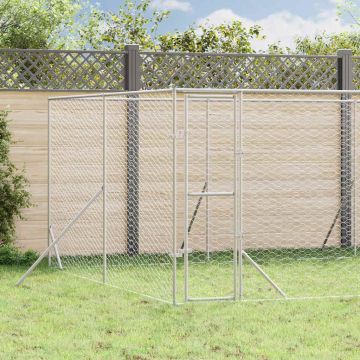 Cuccia per Cani da Esterno Argento 8x12x2 m in Acciaio Zincato