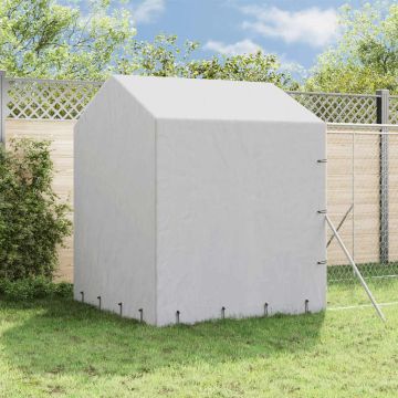 Cuccia Cani da Esterno Tetto Argento 2x14x2,5 m Acciaio Zincato