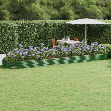Letto Giardino Acciaio Zincato 600x140x36 cm Verde