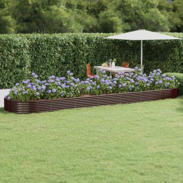 Letto Giardino Acciaio Zincato 600x140x36 cm Marrone