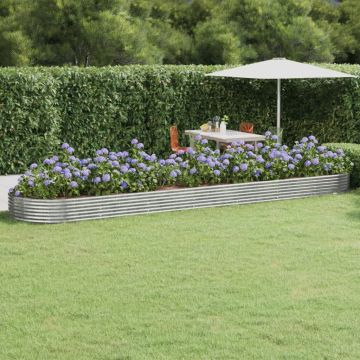 Letto Giardino Acciaio Zincato 600x140x36 cm Argento