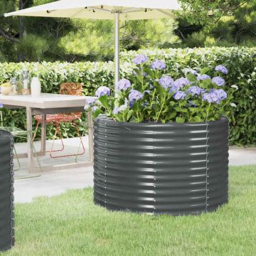 Letto da Giardino in Acciaio Zincato 100x100x68 cm Antracite