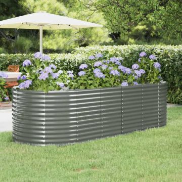 Letto Giardino Acciaio Zincato 249x100x68cm Grigio