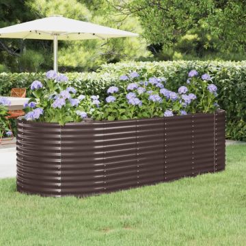 Letto Giardino Acciaio Zincato 249x100x68 cm Marrone
