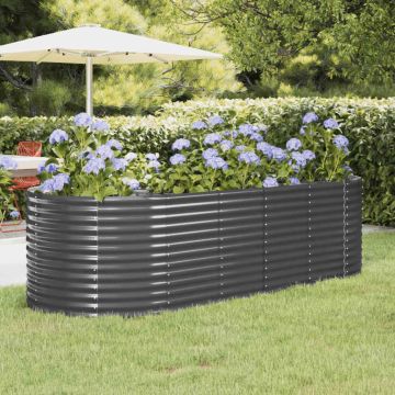Letto da Giardino in Acciaio Zincato 249x100x68 cm Antracite