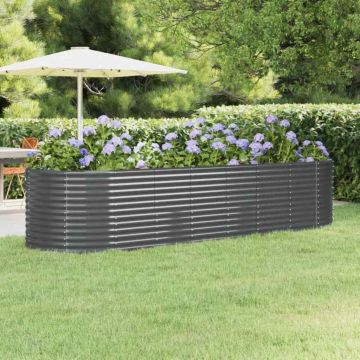 Letto da Giardino in Acciaio Zincato 322x100x68 cm Antracite