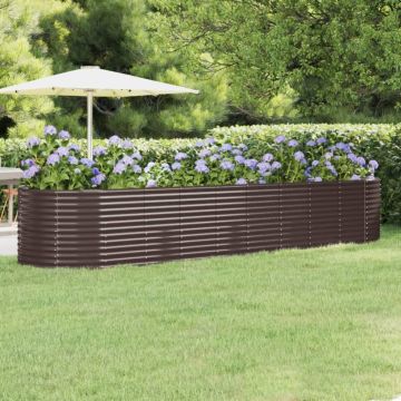 Letto Giardino Acciaio Zincato 396x100x68 cm Marrone