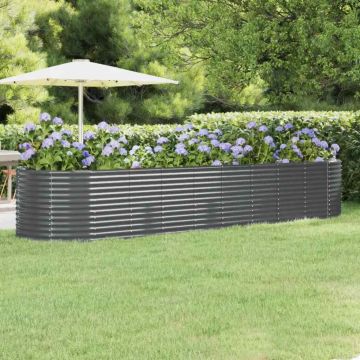 Letto da Giardino in Acciaio Zincato 396x100x68 cm Antracite