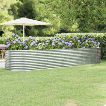 Letto Giardino Acciaio Zincato 396x100x68cm Argento