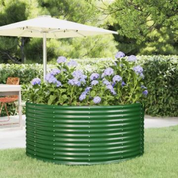 Letto Rialzato da Giardino Verde 140x140x68 cm Acciaio Zincato
