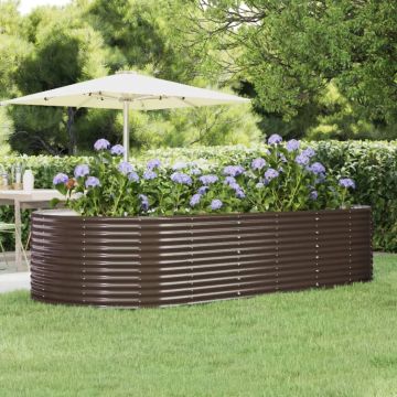 Letto Giardino Acciaio Zincato 291x140x68 cm Marrone