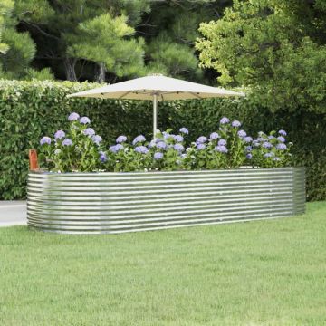 Letto Giardino Acciaio Zincato 367x140x68 cm Argento