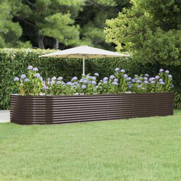 Letto Giardino Acciaio Zincato 447x140x68 cm Marrone