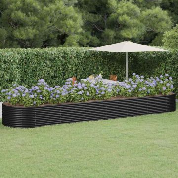 Letto Giardino Acciaio Vernice a Polvere 584x140x68cm Antracite
