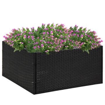 Fioriera da Giardino Nero 80x80x40 cm in Polyrattan