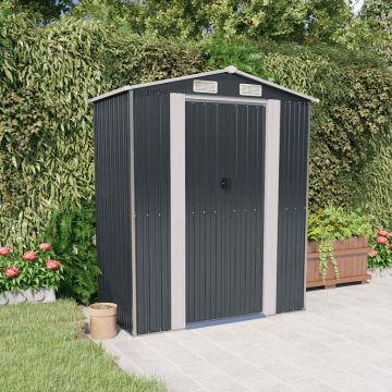 Capanno da Giardino Antracite 192x108x223 cm in Acciaio Zincato