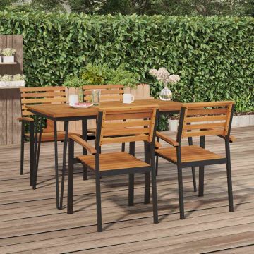 Tavolo Giardino con Gambe Forcella 140x80x75 cm Massello Acacia