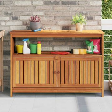Tavolo Consolle da Giardino 110x35x75 cm Legno Massello Acacia
