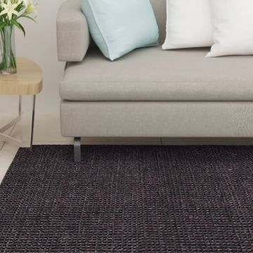 Tappeto in Sisal per Tiragraffi Nero 100x200 cm