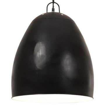 Lampada a Sospensione Industriale 25 W Nera Rotonda 42 cm E27