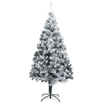 Albero di Natale Artificiale con Neve Fioccata Verde 210 cm PVC