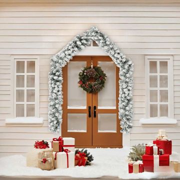 Ghirlanda Natalizia con Neve Verde 5 m in PVC
