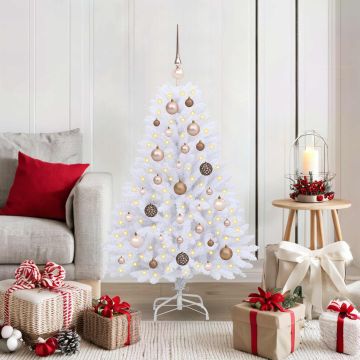 Albero di Natale artificiale 120 cm PVC e Acciaio Bianco